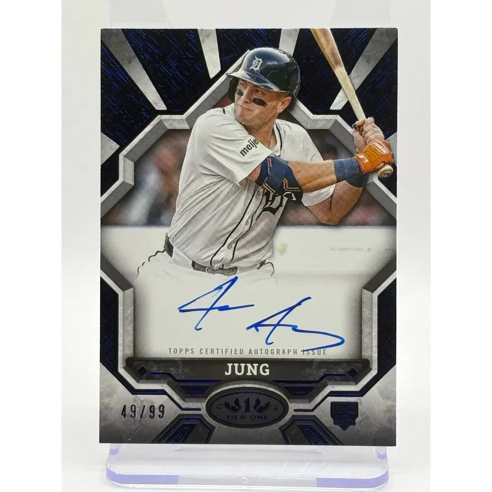 2025 Topps Tier One Jace Jung Rookie Blue Auto 49/99 SP Detroit Tigers RC - Picture 1 of 2
